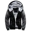 Men's Jackets Men Hooded Jacket Velvet Thick Warm Coat Winter Wear Sports Long Sleeve Woolliner Streetwear Work Clothes Zipper Hoodies