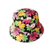 Berets zomer fruit print emmer hoeden universeel streetwear mode hiphop zon hoed mannen vrouwen visser cap dubbele zijde