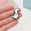 Épingles en émail Tyrannosaurus personnalisées mignon blanc Rex dinosaure broches sac vêtements revers bijoux pour les amateurs de recherche scientifique cadeaux GC1557