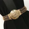 Belts Women Waist Fashion Ladies Floral Elastic Wide Gold Metal Belt For Dress Female Golden Chain Girls Gift