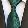 Bow Ties Fashion 8cm Silk Men's Floral Tie Green Bule Jucquard Necktie Suit Men Business Wedding Party Formal Neck Gifts Cravat