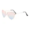 Nouveau coeur en métal lunettes de soleil pêche coeur océan lunettes de soleil femme coeur mode lunettes de soleil 014