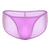 Underpants Men's Underwear Mesh Mesh Transparente Ultra-Fosco do Hip Lift Ribbon Sexy Briefs Sexy