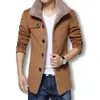 남자 트렌치 코트 겨울 긴 양모 코트 남성 재킷과 슬림 핏 mens 윈드 브레이커 고품질 플러스 사이즈 재킷