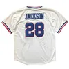 Men's 28 Bo Jackson Memphis Chicks Movie Retro Baseball Ed Jersey Best Quality White Fast Shipping