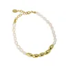 Link armbanden ins High Quallity Natural Freshwater Pearl Rice Bead for Women Luxury S925 Sterling Silver Bracelet Vrouwelijk groothandel