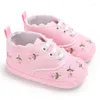 Athletic Shoes Born Infant Baby Girls Floral Crib Soft Sole Anti-slip Sneakers Canvas Toddler Summer Princess Causal 0-18M