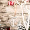 Juldekorationer hem dekoration trä runda älg hänge 2022 träd ornament xmas glad present barn kerst