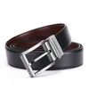 Split Vérite ceinture en cuir pour hommes Cinturon Double Sid Black et Brown Busins ​​Fashion Taist Belt for Malex83Z