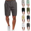 Herren-Shorts, 2022, Herren-Hosen aus Naturleinen für moderne, bequeme, hochwertige, weiche, einfarbige Kleidung im Sale