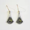 Dangle Earrings Vintage Silver Color Ginkgo Biloba Drop For Women Bohemian Brown Sector Plant Leaf Resin O3D326