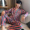 M￤ns s￶mnkl￤der Bekv￤ma m￤n pyjamas plus storlek 3xl 4xl 5xl Kort ￤rm Casual Night Wear Autumn Silk Boy Pyjama Set Leisure Sleepwear Set 220827