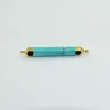 Pendanthalsband 5st Facettered Natural Gem Stone Howlite Hexagonal For Necklace 6x33mm Column Marble Green Blue Connector Women