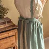 Apron for Women with Pockets Thicken Washed Cotton Aprons for Baking Painting Waist Ties Retro Thick Aprons Cooking Kitchen 1221826