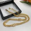 新しいデザインのHiphop Rock Punk Brass Bracet Lecklace Vintage Diamond Letter Necklaces Womens All-Match Catwalk Fashion Bracelets Designer Jewelry Sets DG001