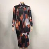 Plus storlek klänningar y2k vintage tryck långärmad solid sexig midi bodycon höft kjol 4xl 5xl 2022 elegant chic kvinnas avslappnad klänning