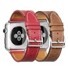 Sehen Sie sich Bands an, die schwarze braune rotes französisches Kalb Leder -Single -Tour -Armband -Armband für i Apfelband 38 mm 42 mm 44 mm 44mm T2208276161973