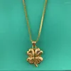 Pendant Necklaces 24K Gold Necklace Lucky Clover For Women Charm Jewelry Wedding Party Gift