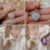 Colar de pingente Colar de diamante de coração para mulheres meninas com jóias naturais Decoração de farby embrulhada em jóias de pedra natural