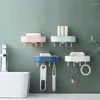 Zeepgerechten wandgemonteerde schotelhouder met 4 haken plastic schone borstel sponzen hangende rek keuken badkamer spons afvoerkast