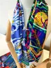 Sarongs 90cm 수제 크림 핑 작은 강 물 비행 물고기 숙녀 직업 직업 twill square 스카프 터번 머리띠 여성 스카프 숄 T220827