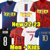 22 23 MAILLOT de Foot Soccer Jersey ol 4th Blue Aouar ndombele koszule piłkarskie l Paqueta traore Men Zestawy dla dzieci sprzęt Lyon Tops