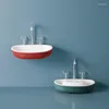 Porte-savon Plat mural sur le pour salle de bain Conteneur sans poinçon Fournitures en plastique Idée Ménage