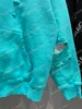 Xinxinbuy Hommes Designer Sweats à capuche DÉTRUIT Lettre Paris trou coton Pull femme jaune vert noir violet XS-L