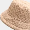 Bérets agneau fausse fourrure seau chapeau hiver chaud Teddy velours chapeaux casquettes pour femmes dame en plein air Panama pêcheur