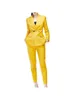 Kvinnors tvåbitar byxor Fashion Yellow Double Breasted Women's Slim Fit 2 Pieces Suits Female Office Uniform Style Tuxedo Dos Piezas