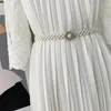 Gürtel Mode Perle Kristall Gürtel Für Frauen Taille Blume Elastische Schnalle Kette Cummerbunds Weibliche Mädchen Kleid Strap Bund Geschenk