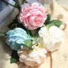 Flores decorativas 1 rama 28cm rosa/blanco/azul flor de peonía rosa artificial romántica para San Valentín boda cumpleaños hogar escritorio fiesta