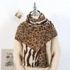 Berretti Sciarpa da donna Leopardo selvaggio sexy prepotente Stampa animalier Imitazione Cashmere Autunno e inverno Scialle lungo e spesso