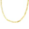 Kedjor Curb Cuban Link Chain Halsband f￶r m￤n Kvinnor Real Gold Color Choker smycken Neck Metal Gift