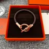 Classic Glenan Leather Copper Charm Armband France Brand High Quality Lady Silver Ladies Rose Gold Armband Luxury Smycken Women1426132