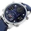 Нарученные часы модные спортивные кварцевые часы мужские часы Multifunction Mens 'Watches ЖК -дисплей Время показы Дата Показ светящиеся наручные часы.