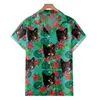 M￤ns casual skjortor Button Crotch Shirt Mens Printed Hawaiian Short Sleeve Down Beach Overdimasy Tees for Men