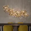 Lampy wiszące nordyc nowoczesne osobowość chromowana chromowana stal nierdzewna LED żyrandol życiowy salon barka barowa jadalnia