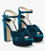 Yaz markaları lüks heloise sandaletler ayakkabı kadın platformu topuklu lady gladiator sandalias parti düğün gelin eu35-43 kutu