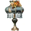 Lampes de table européenne rétro lampe tissu abat-jour résine pour chambre décoration chevet maison intérieur décor bureau