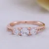 Rose Gold Three Stone RING Women Girls Wedding Gift designer Jewelry For pandora Real 925 Sterling Silver Lover Rings with Original Box set