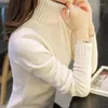 Women's Sweaters 2022 Autumn And Winter Women's Knitted Sweater Pullover High Neck Long Sleeve Solid Color Slim Stretch Short