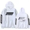 Hommes Hoodies Style Simple ATEEZ Imprimer Hommes/femmes Noir Sportwear Harajuku Streetwear Garçon Fille À Manches Longues Manteaux