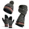 Basker vinterkorean 2022 stickad halsduk kvinnors g￥va varm mode ull hatt kalls￤kra handskar m￥ngsidiga strumpor tre stycken