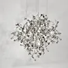 Pendant Lamps Nordic Modern Personality Stainless Steel Chrome Leaf LED Chandelier Living Room Lamp Bar Table Dining