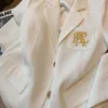 Camera da donna Blazer Blazer Giacca da ricamo da ricamo bianco per la moda delle donne