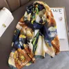 Sarongs 2022 New Brand Designer Silk Scarf Female Foulard Bandana Long Shawls Wraps Winter Neck Scarves Pashmina Lady Hijab Luxury T220827