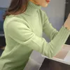 Women's Sweaters 2022 Autumn And Winter Women's Knitted Sweater Pullover High Neck Long Sleeve Solid Color Slim Stretch Short