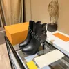 Top designer schoenen dames laarzen hoge hak 10 cm mode enkel laarzen echte lederen martin boot outdoor dikke bodems schoen met doos maat 35-42