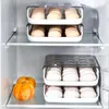 Bouteilles de stockage boîte à œufs à glissement automatique récipient en plastique dans la cuisine réfrigérateur Organisation accessoires pour plus de commodité